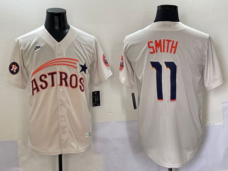 Men Houston Astros #11 Smith Cream Five generations Joint Name 2025 Nike MLB Jersey style 9